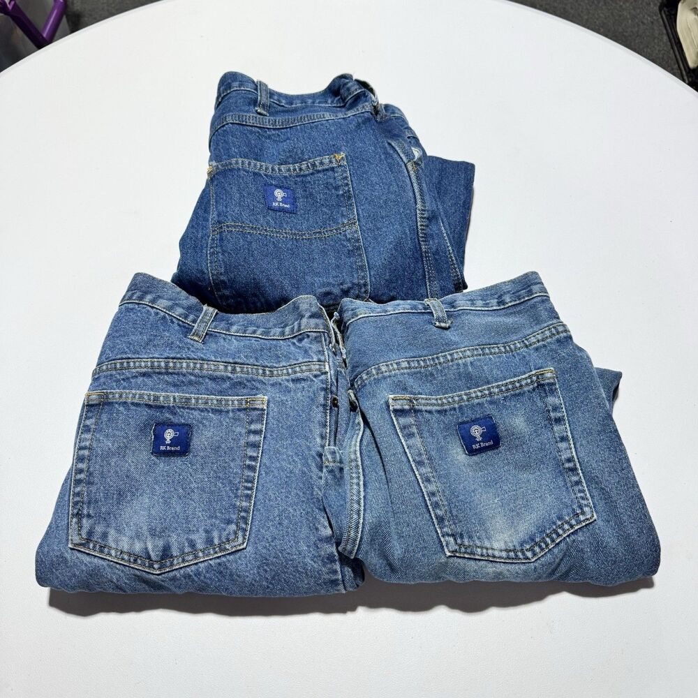 Lot of 3 RK Brand Jeans Men's 36x28 Carpenter & Straight Leg Work Distressed